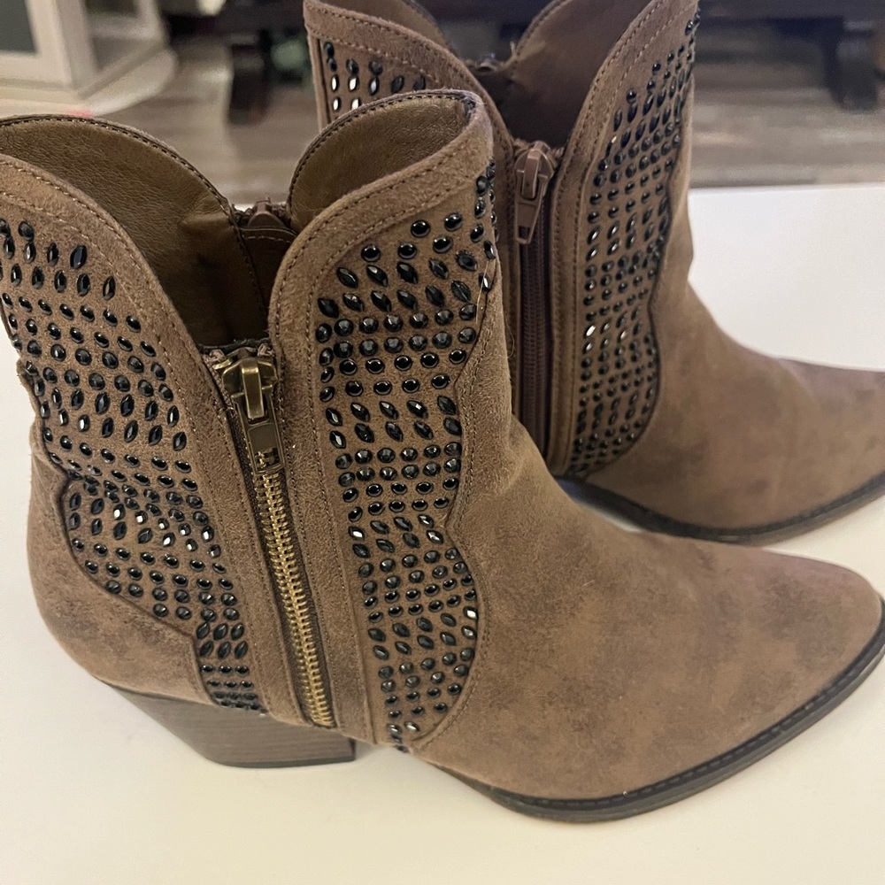 Brown studded Suede Western Boots women’s